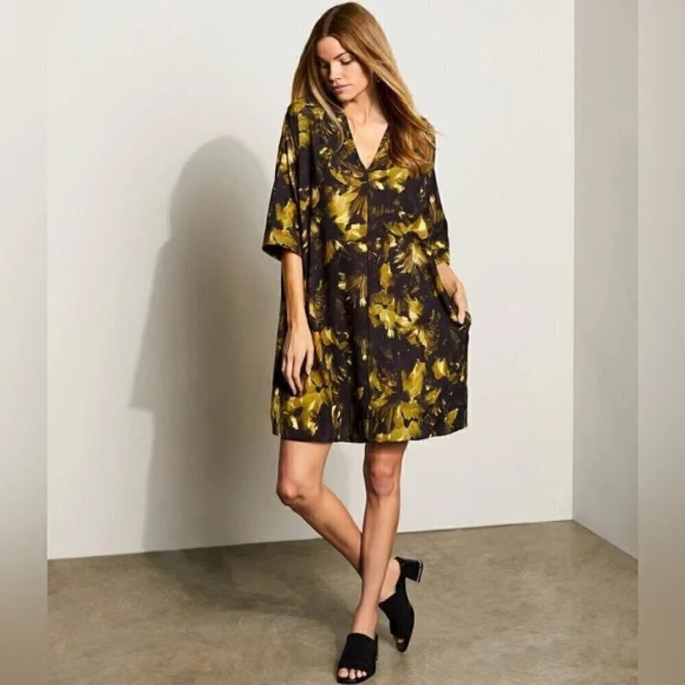 Bryn Walker Bingley Green & Yellow Floral Dress in Luna, Size XS